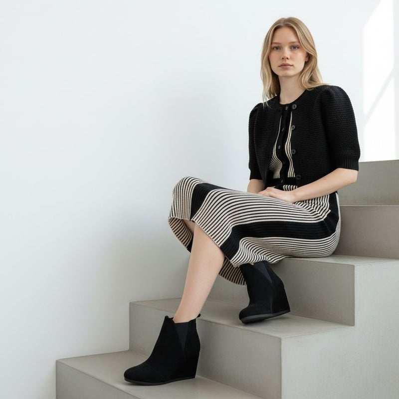 Dune London Dunes Women's Zoey Wedge Bootie +Wide Width Available, Black, 6.5 - Image 4